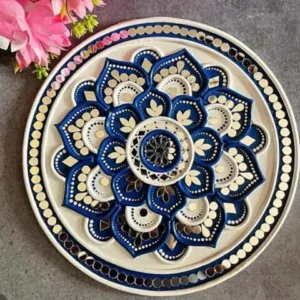 Acrylic Unique Wants Lippan Art Wall Hanging Home Decoration In Circle,Blue