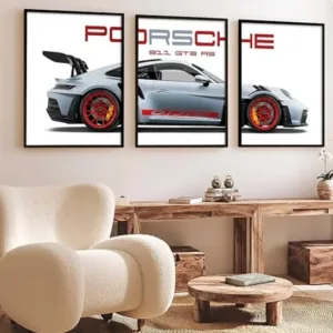 Porsche Cars Framed Posters (Set of 3)