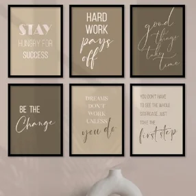 Quotes Frames for Wall Decor – Set of 6