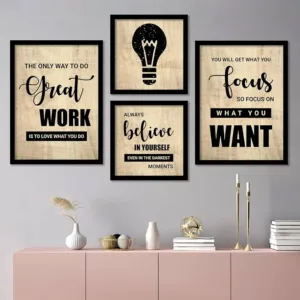 Inspirational Posters for Home and Office Wall Decor, Meeting Room & Corporates -Set of 4