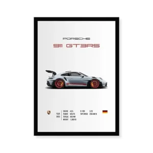 Porsche GT3RS Wall Poster Frames | 8×12 inch (A4 Size)